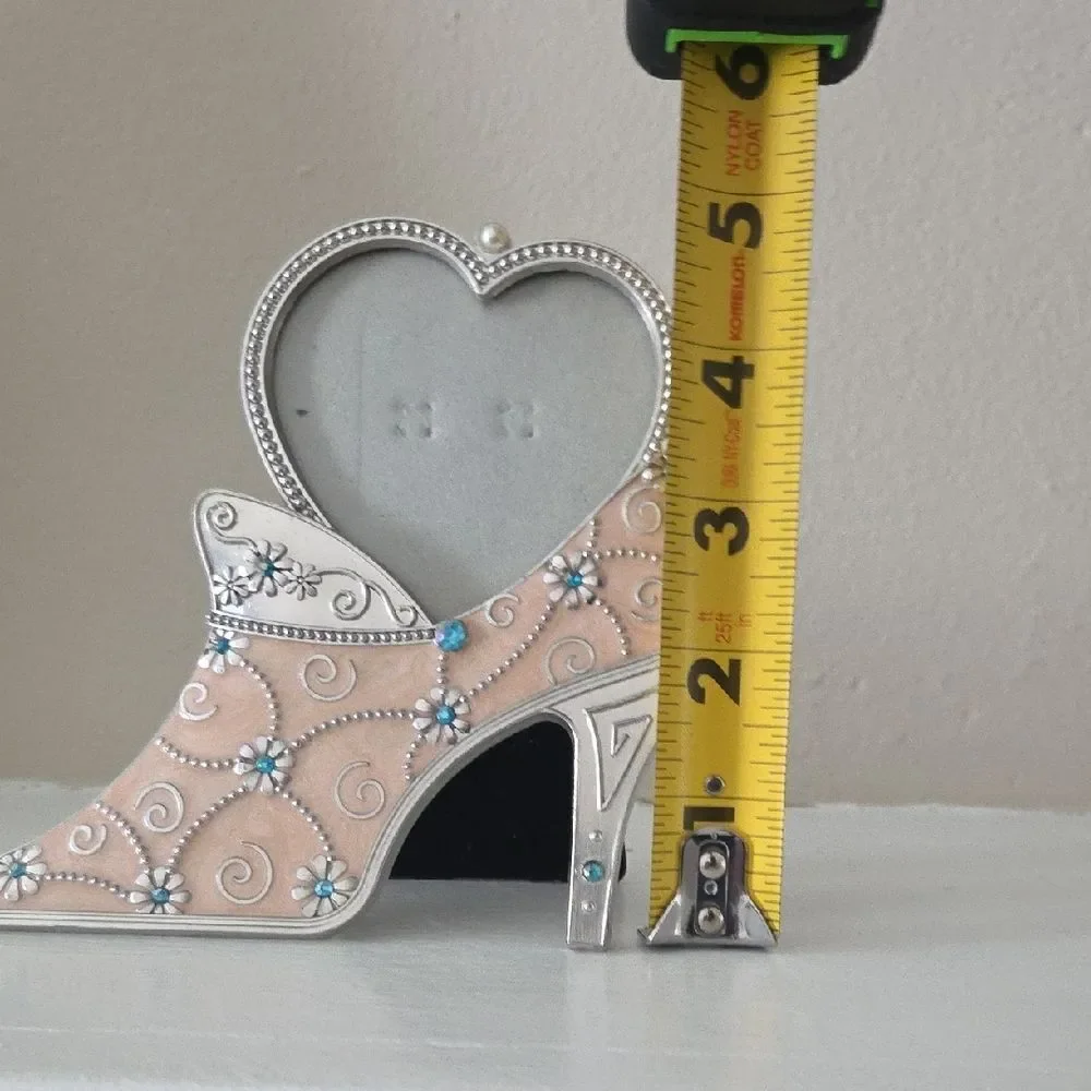 Elegant Silver and Cream Decorative Shoe Frame